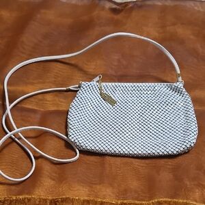 Whiting & Davis White Mesh Crossbody Bag